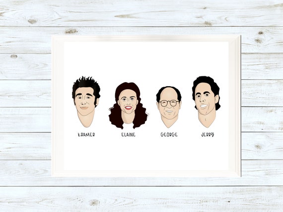 Seinfeld Art Print, Seinfeld Wall Art, Seinfeld Fan Art, TV Art Print,  Original Illustration, Seinfeld TV, Jerry, Elaine, George, Kramer, NY -  Etsy Denmark