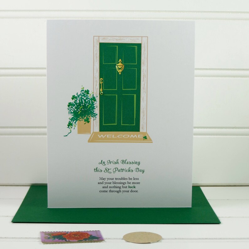 St. Patricks Day Card, St. Patrick's Day, Irish Blessing, New Home, Cute Card, Custom Card, New Apartment Card, New House, Good Luck, Prayer image 7