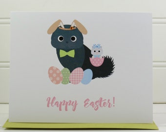 Cat Easter Card, Cute Card from the Cat, for Cat, Husband, Wife, Son, Daughter, Boyfriend, Girlfriend, Cat Mom, Cat Dad, Happy Easter Card