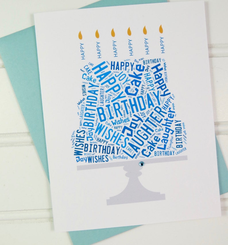 Birthday Cake Card, Blue Birthday Card for Dad, Father, Husband, Son, Brother, Nephew, Uncle, Cousin, Friend, Godfather, BFF, Boss, Coworker image 4