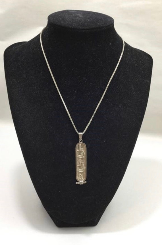 925 Silver Egyptian Hieroglyphics Pendant Necklace