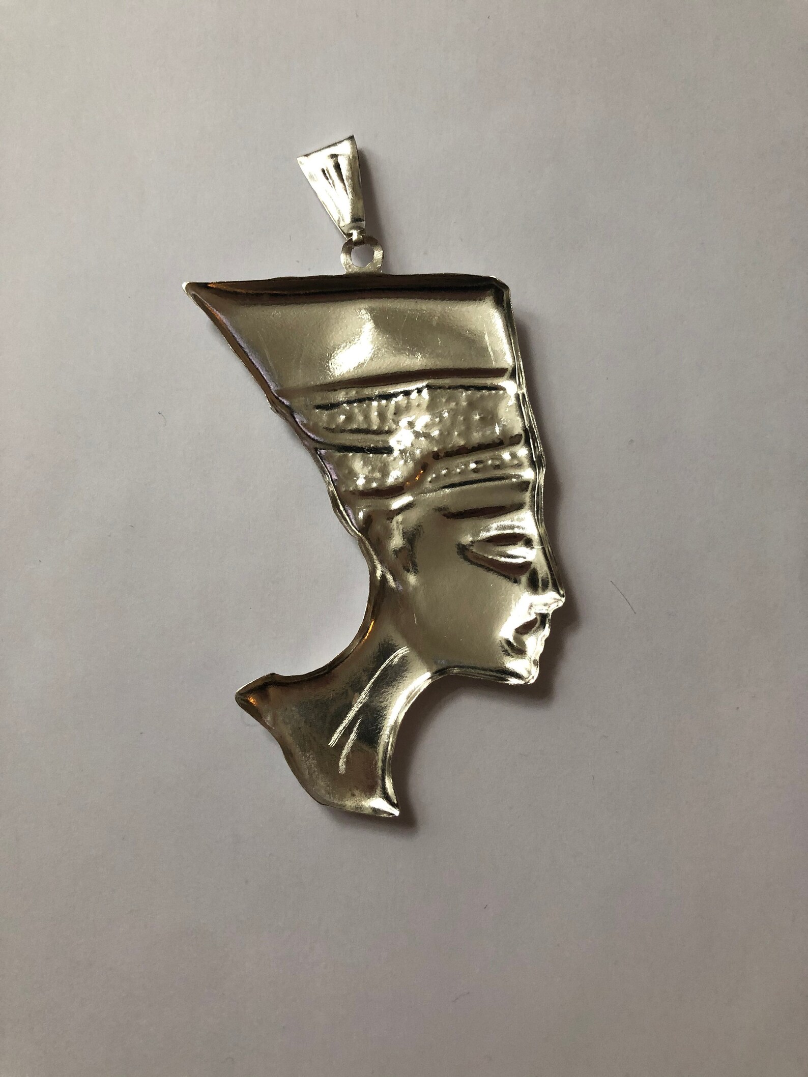 Extra Large Sterling Silver Nefertiti Pendant Etsy