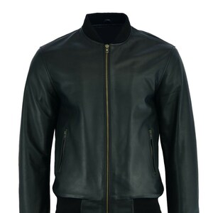 Mens soft best sale leather bomber jacket