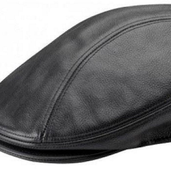 New Real Cow Leather Ivy Flat Newsboy Cap Gatsby Golf Hat Driver Cabbie