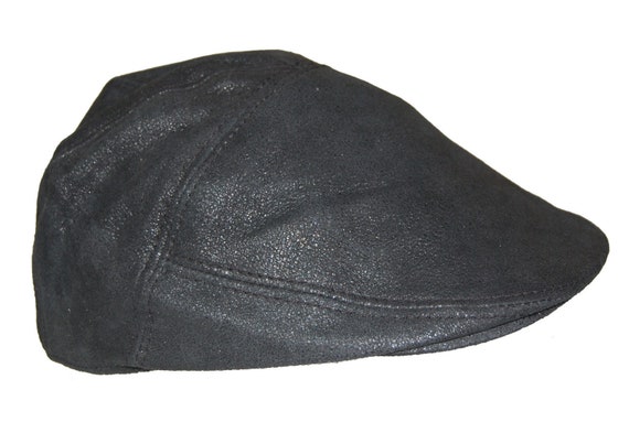 black leather ivy cap