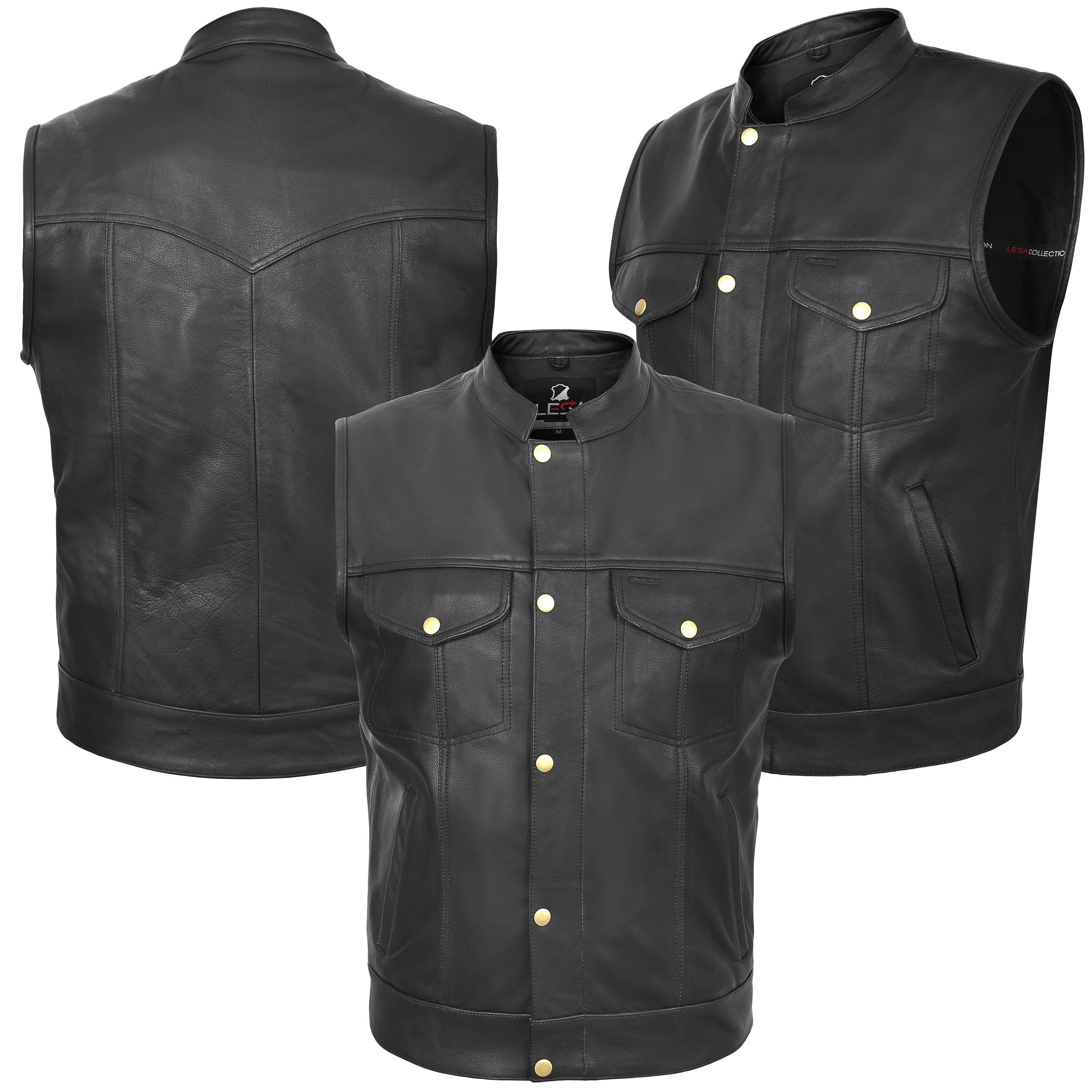 Motorcycle Motorbike Cut off Vest Leather Biker Soa Style Etsy
