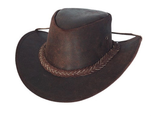 salgsplan dialekt latin Australian Western Style Leather Outback Bush Hat Brown Aussie - Etsy