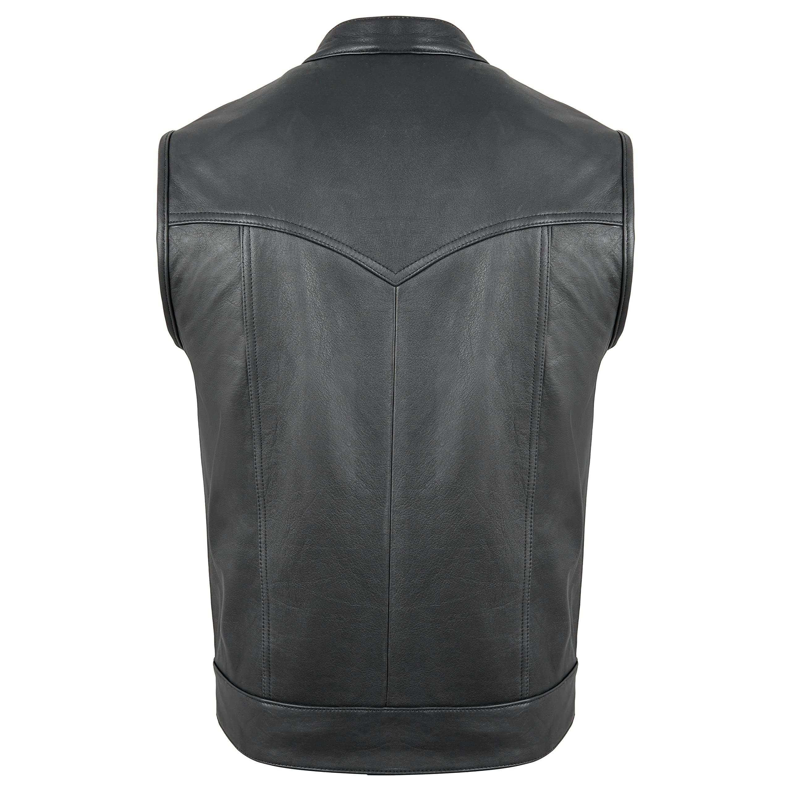Mens Real Leather Motorbike Cut Off Biker SOA Style Laced Up and zip c –  Lesa Collection