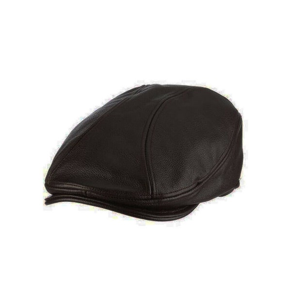 Leather Flat Cap - Etsy