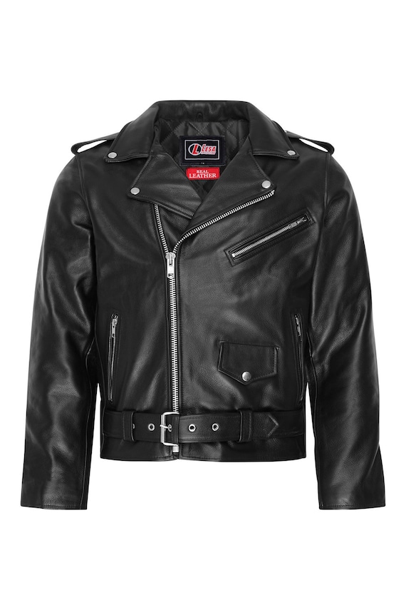 Leather jacket top motorbike mens