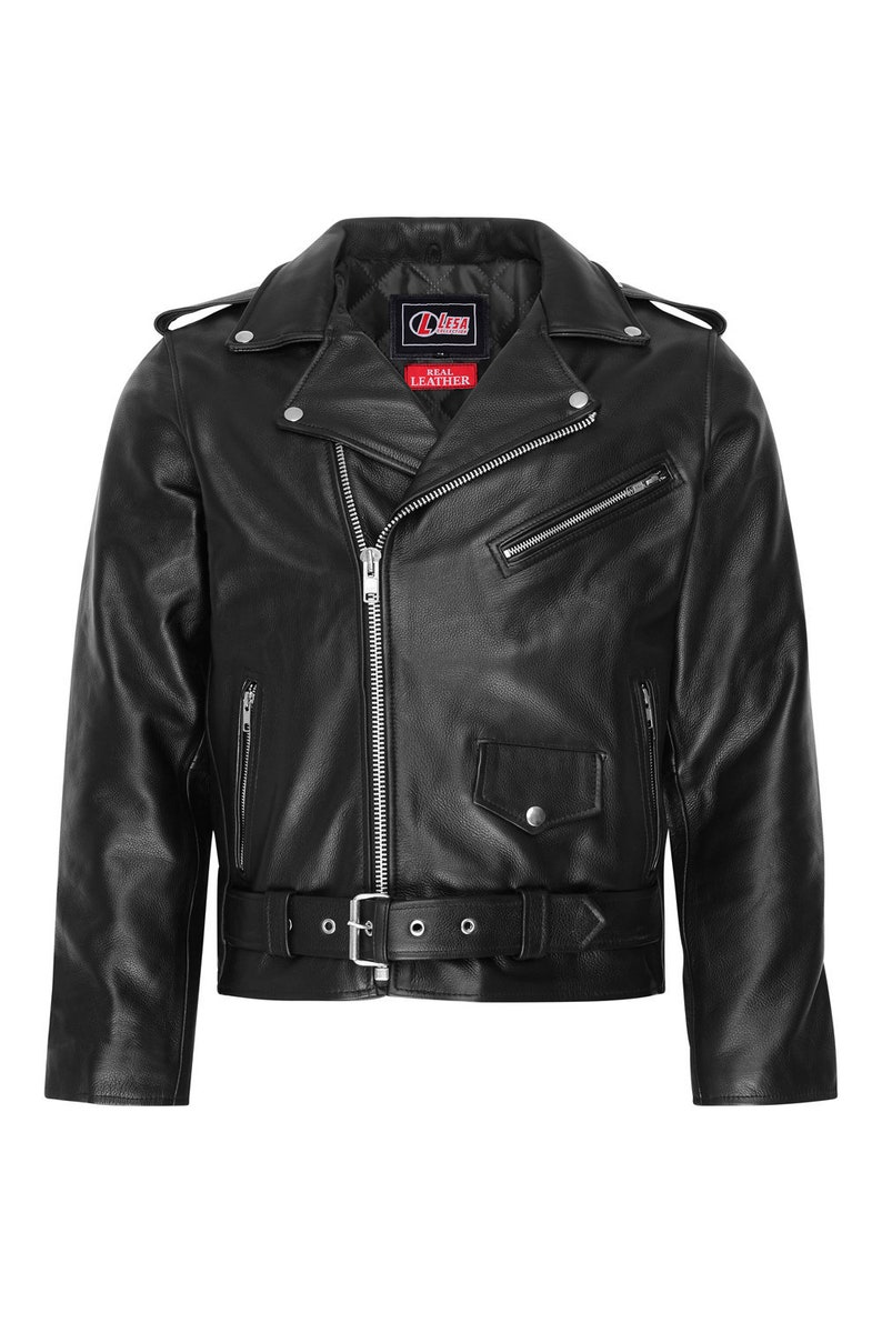 MENS CLASSIC MOTORCYCLE REAL LEATHER SIDE LACE BRANDO BIKER JACKET HEAVY DUTY