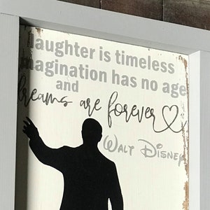 Walt Disney and Mickey Mouse handmade wood sign with new quote perfect for all Disney fans