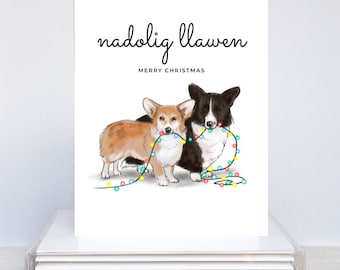Corgi Christmas Card: Hand illustrated
