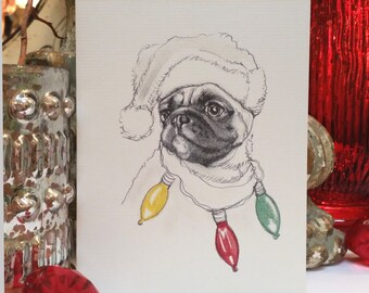 Pug Holiday Card