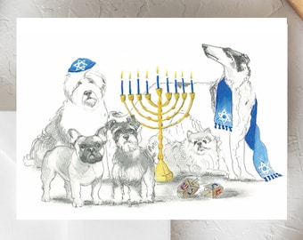 Hanukkah Holiday Cards | Dog Hanukkah Cards | Dog Mom Hanukkah | Festival of Lights Pets | Hanukkah Holiday Cards