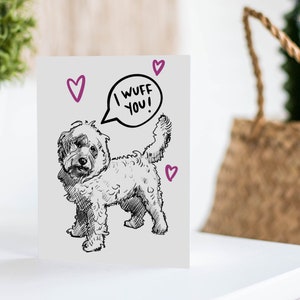 Doodle Valentine Card | Cards for Doodle lovers | Labradoodle Card | Goldendoodle Card | Dog Friendship card | Dog Stationery | Stationary