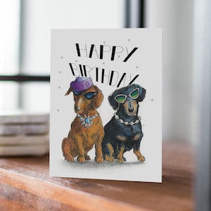 Fabulous Dachshund Birthday Card | Dachshund Greeting Card | Dachshund Stationery | Dachshund Stationary | Doxie Mom Card