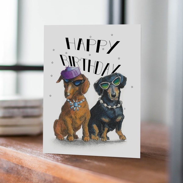 Dachshund Birthday Card - Etsy