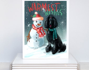 Standard Poodle Christmas Card: Elegant Dog Holiday Greeting