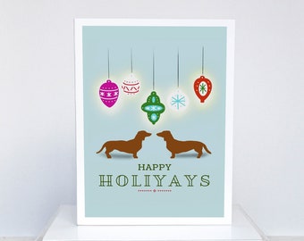 Dachshund Holiday Cards | Doxie Christmas Cards | Wiener Dog Christmas Cards | Sausage Dog Holiday Cards | Hot Dog Dachshund Christmas Cards