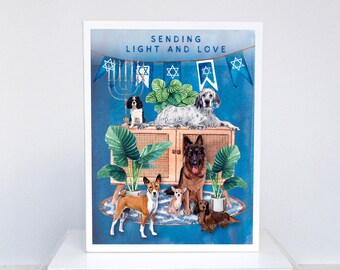 Dog Breeds Hanukkah Card: Pet Parent Holiday Card
