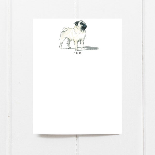 Pug note cards | pug stationery | pug stationary | custom pug note cards | flat pug note cards | dog stationery | dog stationary