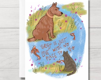 Pet Sympathy Card: Cat & Dog Loss, Thinking of You
