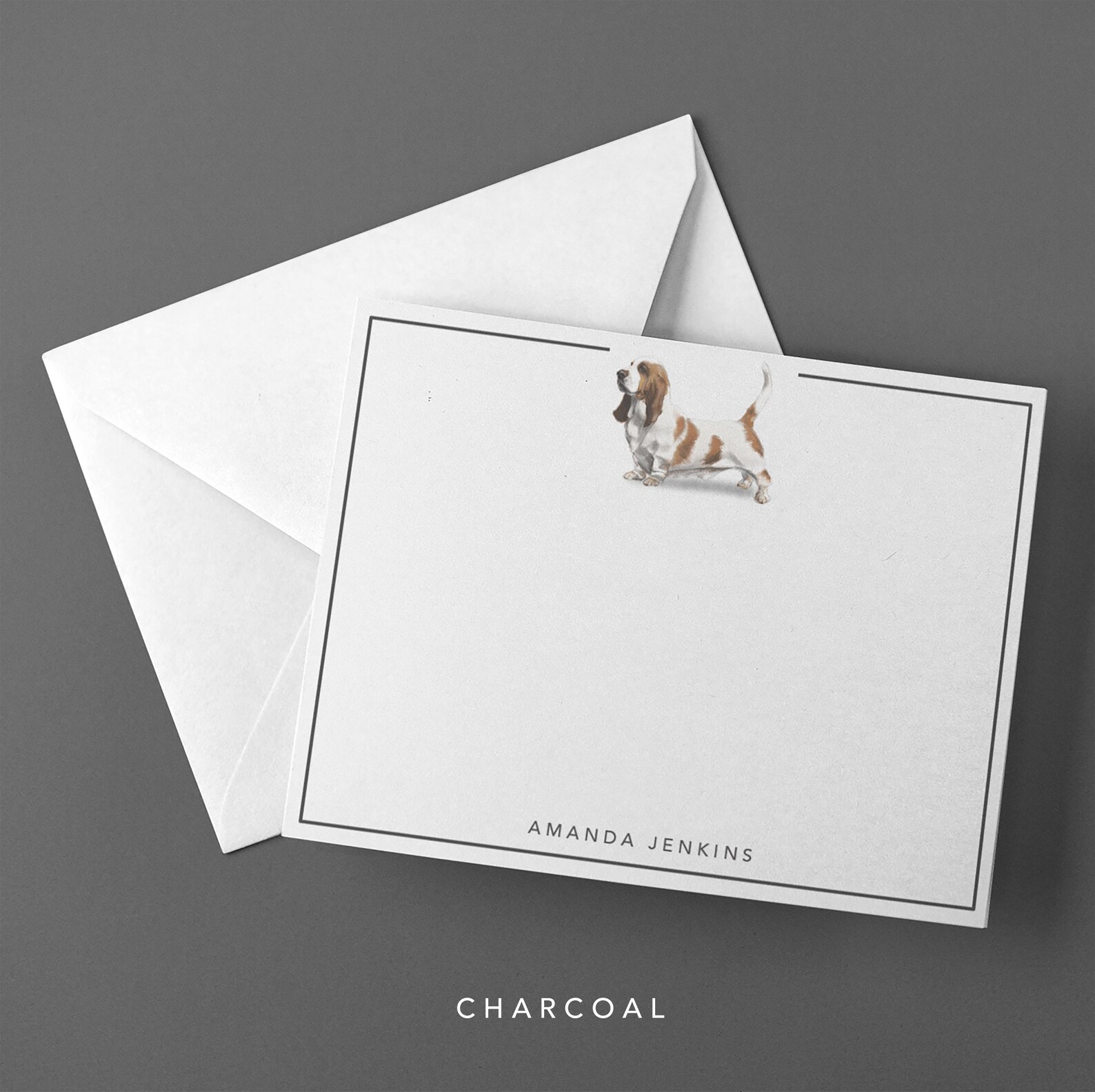 Personalized Dog Note Card Set Flat Stationary Stationery Etsy