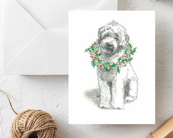Doodle Dog Christmas Cards: Original Drawing Holiday Card