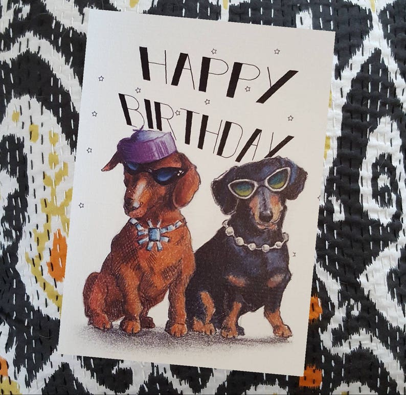 Fabulous Dachshund Birthday Card