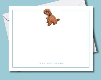 Personalized Dog Note Card Set: Custom Flat Stationery