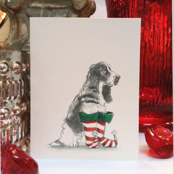 English Springer Spaniel Christmas Cards | Springer Spaniel Cards | Spaniel Dog Holiday Cards | ESS Christmas Cards | Dog Christmas