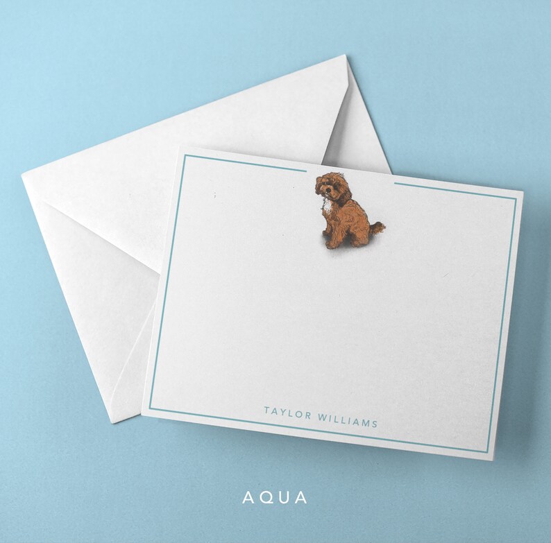 Personalized Dog Note Card Set Flat Stationary Stationery Etsy