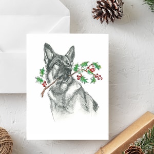 German Shepherd Dog Holiday Cards | German Shepherd Christmas Card | Dog Christmas Card | GSD Christmas Holiday Card
