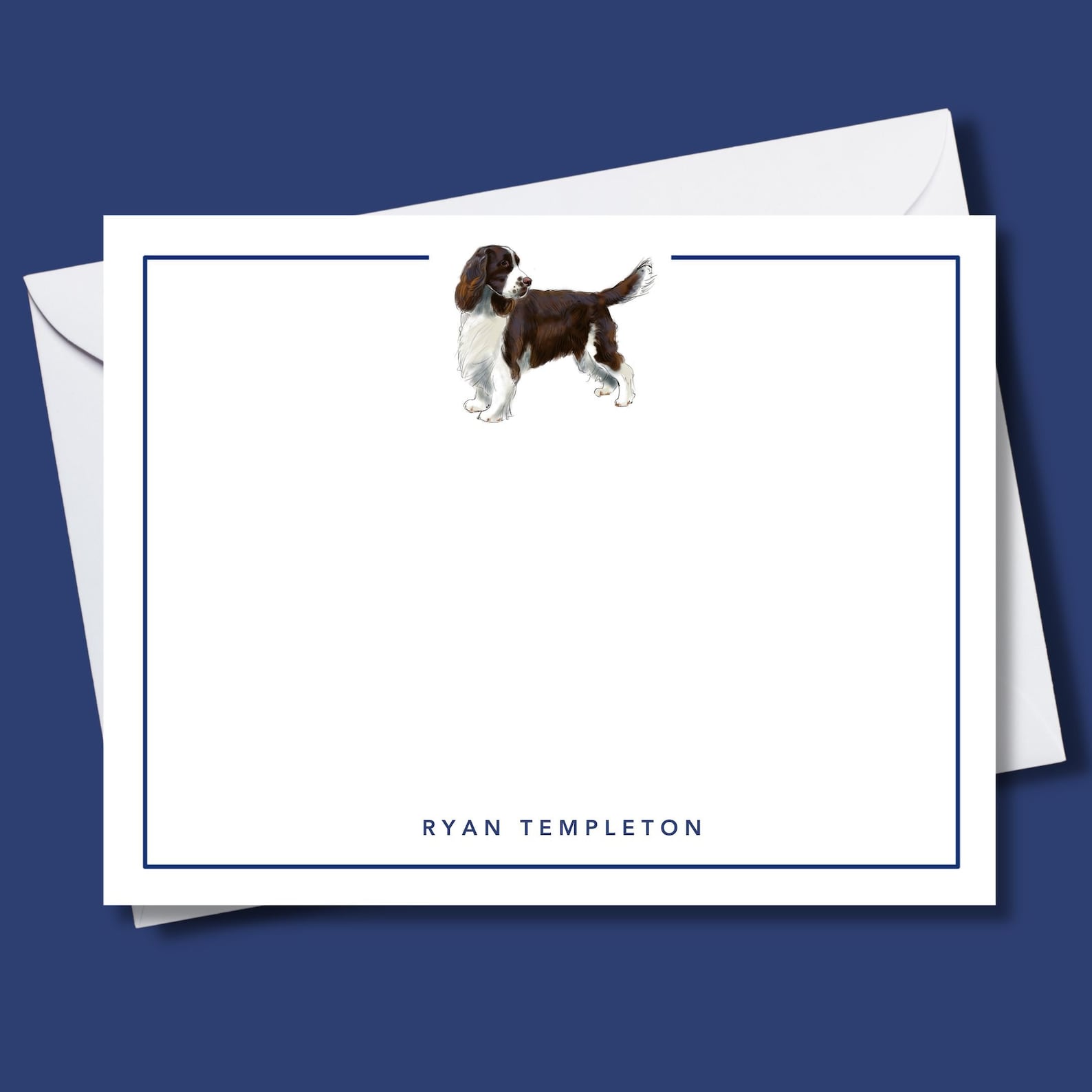Personalized Dog Note Card Set: Custom Flat Stationery - 48 cards & envelopes, Dachshund Longhaired