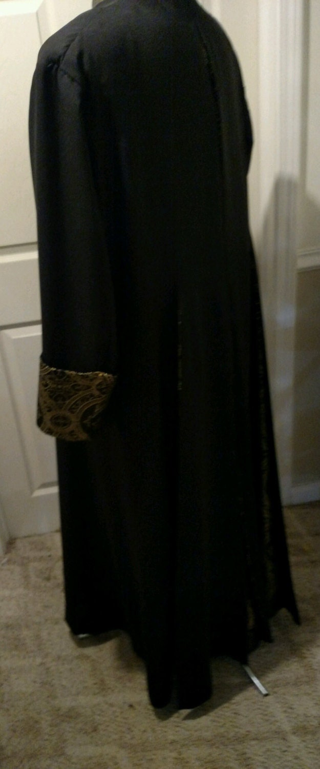 Black/gold Full Lenght Robe - Etsy