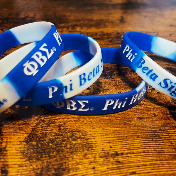 Phi Beta Sigma Bracelet Wristband / Phi Beta Sigma Soft PVC Bracelet