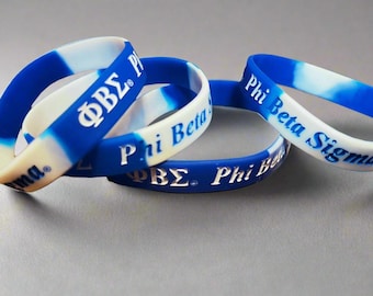Phi Beta Sigma Bracelet Wristband / Phi Beta Sigma Soft PVC Bracelet