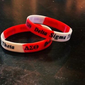 Delta Sigma Theta Wristband - Delta Sigma Theta Bracelet - Delta Sigma Theta Rubber / Soft PVC Bracelet