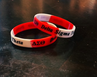Delta Sigma Theta Wristband - Delta Sigma Theta Bracelet - Delta Sigma Theta Rubber / Soft PVC Bracelet