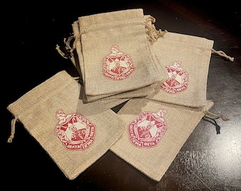 Delta Sigma Theta Gift Bags - Burlap