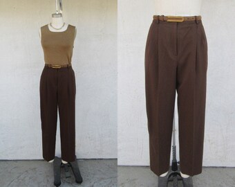 high waisted tweed trousers