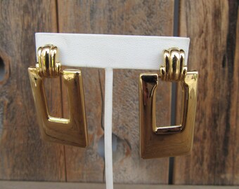 Gold Doorknocker Earrings Etsy