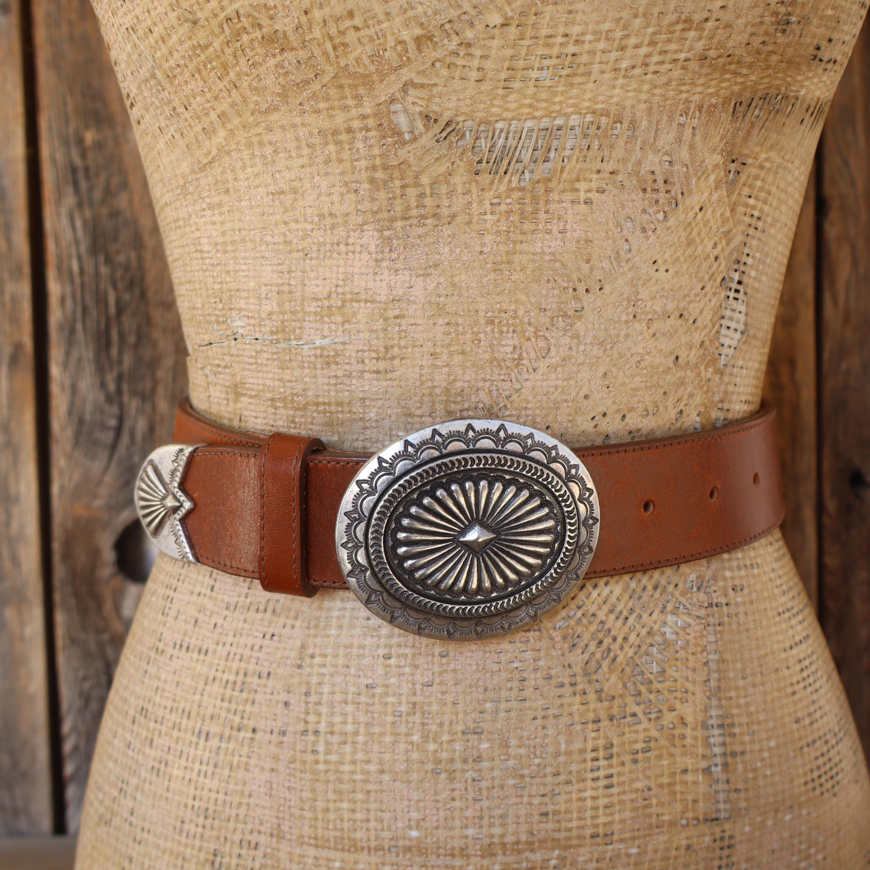 Brighton 28 Dark Brown Woven Leather Western Belt – Silver Celtic Knot Buckle Brighton Leather Brown Belts for Women for sale | eBay main image 3