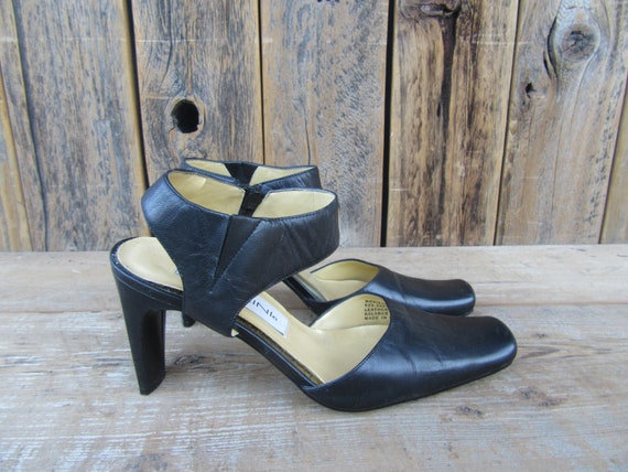 90s Square Toe Sandals | Square Block Heel Slingba