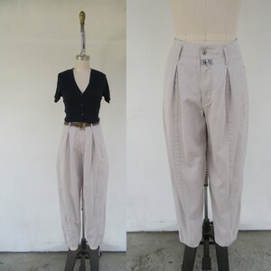 90s FORENZA All Cotton High Waist Pleated Tapered Khakis | Minimalist Chinos High Rise Pants Slacks | Capsule Wardrobe | 26 Waist