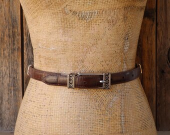 90s BRIGHTON Reversible Croco Embossed Leather and Smooth  display picture 1