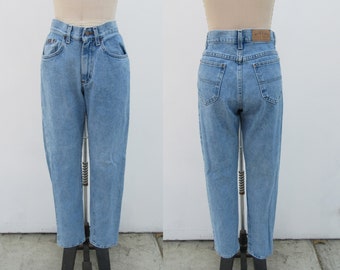 90s Denim High Waist Tapered Lee Riders Mom Jeans | 5 Pocket High Rise Denim Pants Trousers | 28 Waist x 31 Inseam