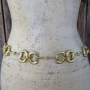 80er 90er Jahre Pferdegebiss aus goldfarbenem Metall | Gold Kette Link Statement Chunky Goldkette Taille Gürtel | 28 bis 40