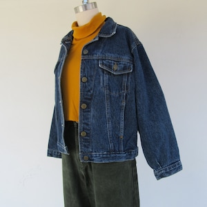 80s 90s Dark Denim Jacket Vintage Denim Jacket Capsule Wardrobe S M image 6